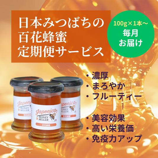 【定期購入】【送料無料】はちみつ定期便（日本みつばちの百花蜂蜜）